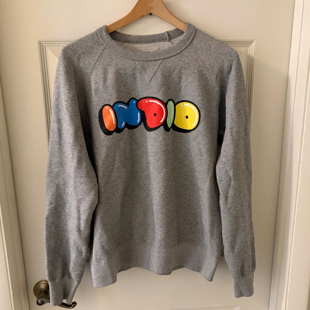 Coachella Indio Colorful Graphic Gray Crewneck Sweatshirt Size Large